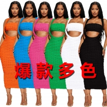 Y1152 2023 Summer New Women's Fashion Hot Foreign Trade Long Dress Two Piece Set Y1152-2