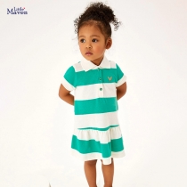 Children's striped POLO dress cute girl's dress S1562