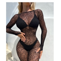 Sexy leopard print tight fitting jumpsuit YD262