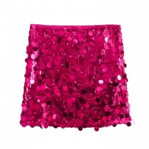 Sexy A-line skirt, high waisted, buttocks wrapped, sequined mini skirt L754532006321