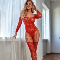 Tight and sexy one shoulder jumpsuit with open mesh and no need to take off mesh QH8885