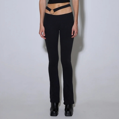 Women's sexy low waist hip lifting trousers Versatile casual slim pants FD9671