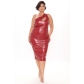 Plus Size Women's PU Leather Skirt M3002