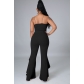 Women's Fashion New Ruffled High Waist Slim Flared Pants Two-Piece Set p8662