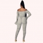 Women's new style horn-sleeved corn-eyes strappy wrinkled slit jumpsuit y6629