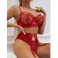 Sexy lingerie three-piece mesh and sexy girdle S19103I