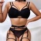 Nightclub women's lace see-through sexy sexy lingerie three-piece suit S19136B
