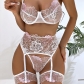 New lace embroidery flowers perspective elegant fashion three-piece underwear S19316U