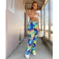 Women's Fashion Spring Summer Tie Dye Printed Flared Pants Women's Casual Trousers DN8359