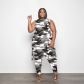 Fat woman plus size women's clothing spring and summer new fashion printing two-piece set PH13267