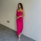 Spring and summer new women's fashion suspenders sexy hollow open back slim slit dress K21D10128