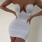 New Sexy Fashion Solid Color Slim Fit Backless Wrap Dress D1C7425W
