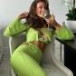 Explosive new long-sleeved T-shirt cardigan hollow tie skirt suit S1B7192G