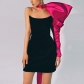 Feature One Shoulder Bow Tube Top Dress Two Piece Dress HY21527D