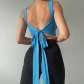 Solid color sexy open back reversible lace-up vest YY21159PF