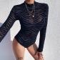 New Irregular Striped Top Slim Fit Sexy Slim Long Sleeve Jumpsuit Women CSM93561
