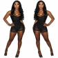 Sexy one-piece top + mesh shorts two-piece women's clothing FE212