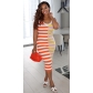 Sexy Stripes Colorblock Dress HY5250