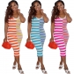 Sexy Stripes Colorblock Dress HY5250