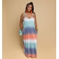 Colorful Gradient Loose Slip Dress LY067