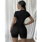 Spring/Summer Women's Pull Strip Webbing Patchwork Mesh Jumpsuit BN232