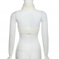 Women's Street Shooting Fashion Solid Color High Neck Irregular Inside Slim Knitted Vest W21L09805