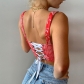 Sexy Backless Slim Fit Strapless Tank Top Characteristic Pattern Silk Cotton Corset ML21233