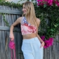Butterfly Vest One Shoulder Sexy Contrast Color Tie Dye Show Navel Tube Top YL21011