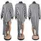 Sexy Black and White Striped Irregular Skirt Nightclub Suit WT2310