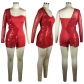 Women's sequins party half shoulder (with shoulder cotton) wrap chest (with rubber band) jumpsuit QM4358