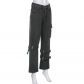 High Waist Straight Jeans Irregular Tie Pocket Cargo Pants HP24096
