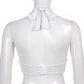 Irregular halter neck show chest vest straps beautiful back sexy collarbone sports wind top HT14425