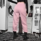Girls fashion women's trousers early spring new pink sports pants women's clothing ML21068
