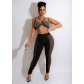 Hot drill vest Mesh two-piece nightclub suit A7246