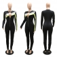 Fashionable and casual all-match color-blocking sports bodysuits Workplace commuting CY9643