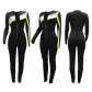 Fashionable and casual all-match color-blocking sports bodysuits Workplace commuting CY9643