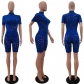 Ladies Fashion Casual Knitted Hole Short Sleeve 4 Colors Two Piece Set ALS276