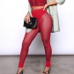 Fashion Sexy Mesh Hollow Perspective Street Shoot High Waist Pack Hip Tight Casual Pants S809