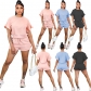 Women's Fashion Loose Sleeves Loose Short Casual Two-piece Set AN5251