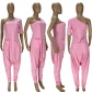 Women's Fashion Sloping Shoulder Reversible Loose Jumpsuit YT3303