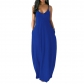 Women's Solid Color Casual Sling Loose Long Large Size Women's Spring Dress X1158