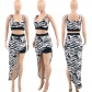 Fashionable and sexy new striped print two-piece set Y0845