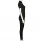Printed slim slim short-sleeved top high waist tight pants suit women K21S12756