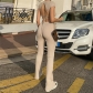 Sexy Backless Strap Slim Top High Waist Straight Pants Suit Women K21S11351