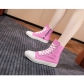 High-top canvas shoes trendy new thick-soled stitching trend casual sneakers PT5191
