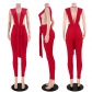 Nightclub clothes sexy deep V-neck pit strips strapless backless jumpsuit GL6566