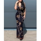 Sexy Fashion Sleeveless V-Neck Print Panel Dress Q689-1