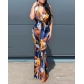Sexy Fashion Sleeveless V-Neck Print Panel Dress Q689-2