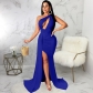 Women's Tube Top One Shoulder Dress Sexy Party Mopping Dress J54083