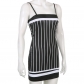 Fashion Women's Striped Contrast Tight Hip Wrap Dress LR21077